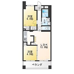 SKビル 2LDKの間取図画像