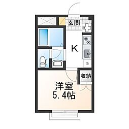 リバーサイドJ.S 1Kの間取図画像