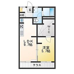 メゾン朝日 1LDKの間取図画像