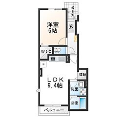 サクセスK1 1LDKの間取図画像
