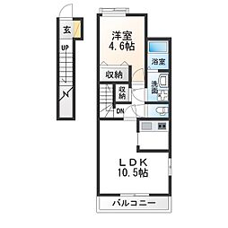 ラシック来未 1LDKの間取図画像