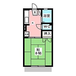 コンフォールＵＭＩＮＯ 1階1Kの間取り