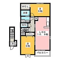 アンフルラージュ  ｜ 愛知県豊川市牧野町２丁目（賃貸アパート2LDK・2階・57.21㎡） その2