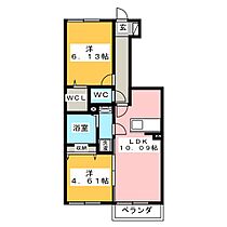 ヴィラ・ロワイヤル　七番館  ｜ 愛知県豊川市下長山町北側（賃貸アパート2LDK・1階・49.03㎡） その2