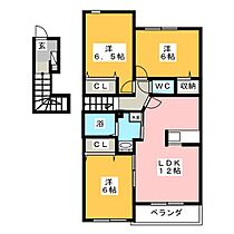 カルム　B棟  ｜ 愛知県新城市川田字新平（賃貸アパート3LDK・2階・67.83㎡） その2