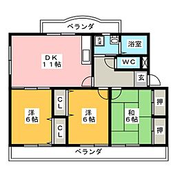 エスペランサ 3DKの間取図画像