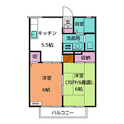 ファミールＳＡＩＴＯ　Ａ 1階2Kの間取り