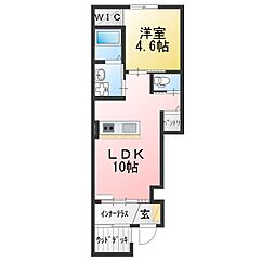 クルール 1LDKの間取図画像