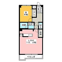 リベルテONE 1LDKの間取図画像