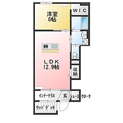 スイレン 1LDKの間取図画像