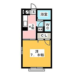クレール 1Kの間取図画像