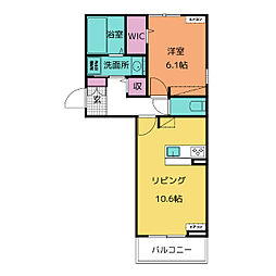 ミエルノール 1LDKの間取図画像