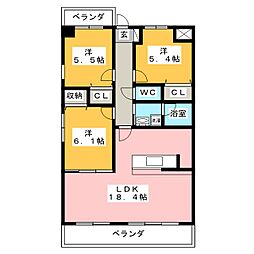 フォレステージ豊川 3LDKの間取図画像