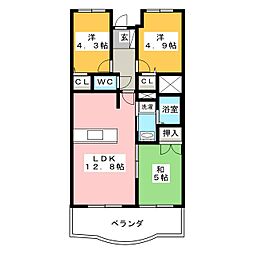 クレアトゥール佐野 3LDKの間取図画像