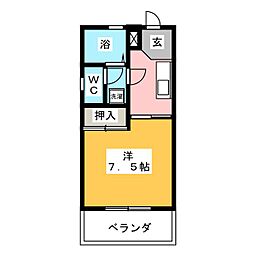 メゾンエーデルワイス 1Kの間取図画像