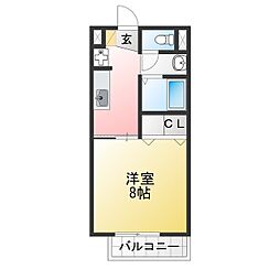 サープラスワン御油 1Kの間取図画像