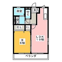 エスペランサ夢 1LDKの間取図画像