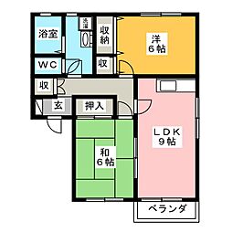 スプリングロードB 2LDKの間取図画像