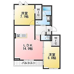 foresia 2LDKの間取図画像
