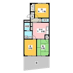 ライフインエクセル 3DKの間取図画像