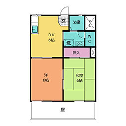 ハニータウンC 2DKの間取図画像