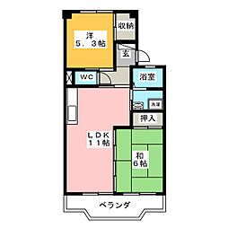 メゾン59 2LDKの間取図画像