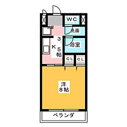 ハイツ二の丸 1Kの間取図画像