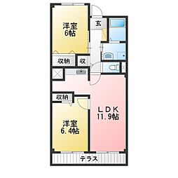 グラディオ10 2LDKの間取図画像