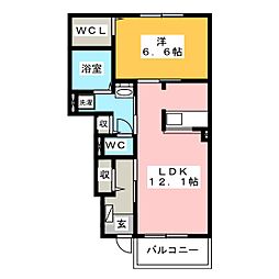 VillaForesta 1LDKの間取図画像