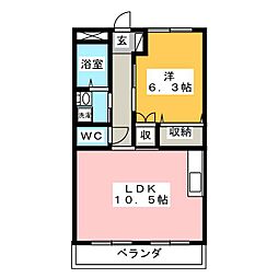 東山サイト 1LDKの間取図画像