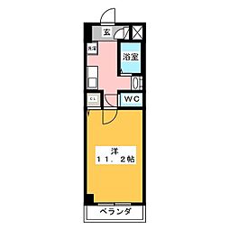 アーバンシティ西桜木 1Kの間取図画像