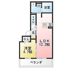 SUH豊川駅前 1LDKの間取図画像