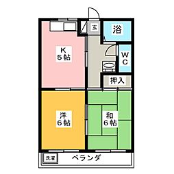 とよた・サンドエルA 2DKの間取図画像