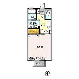 コンフォート宮町 1Kの間取図画像