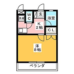 コーポ・サンキ 1Kの間取図画像