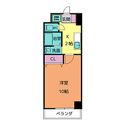 スクエア・ステージ 1Kの間取図画像