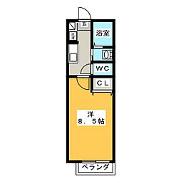 SITE・6 1Kの間取図画像