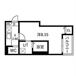 Jack josuiI 1Kの間取図画像