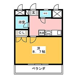 すまいる美里 1DKの間取図画像