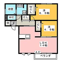 ファミーユB 2LDKの間取図画像