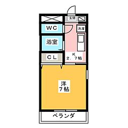 unsビル 1Kの間取図画像