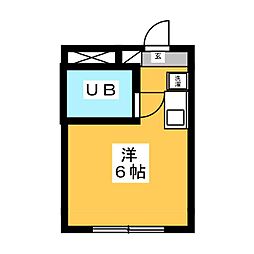 セザール豊田 ワンルームの間取図画像