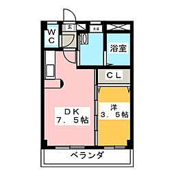 グラシアス 1DKの間取図画像