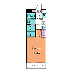 Ａ・Ｃｉｔｙ桜井駅前 1階1Kの間取り