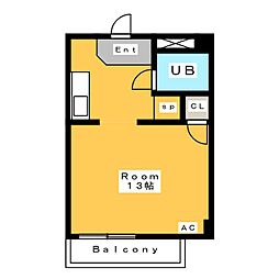 コーポＳＡＫＵＲＡＩ　II 2階ワンルームの間取り