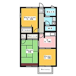 ビブレ戸ケ崎 3Kの間取図画像