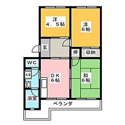 ルーラル池浦 3DKの間取図画像