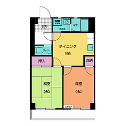 スカイシティー 2DKの間取図画像