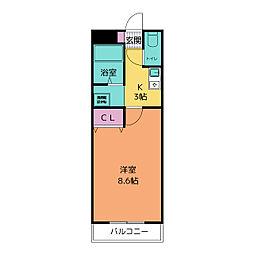 A・City今本町2 1Kの間取図画像