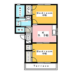 エスポワールアン 2Kの間取図画像